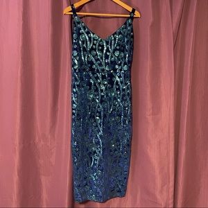 Blue Sequin Tatyana Dress